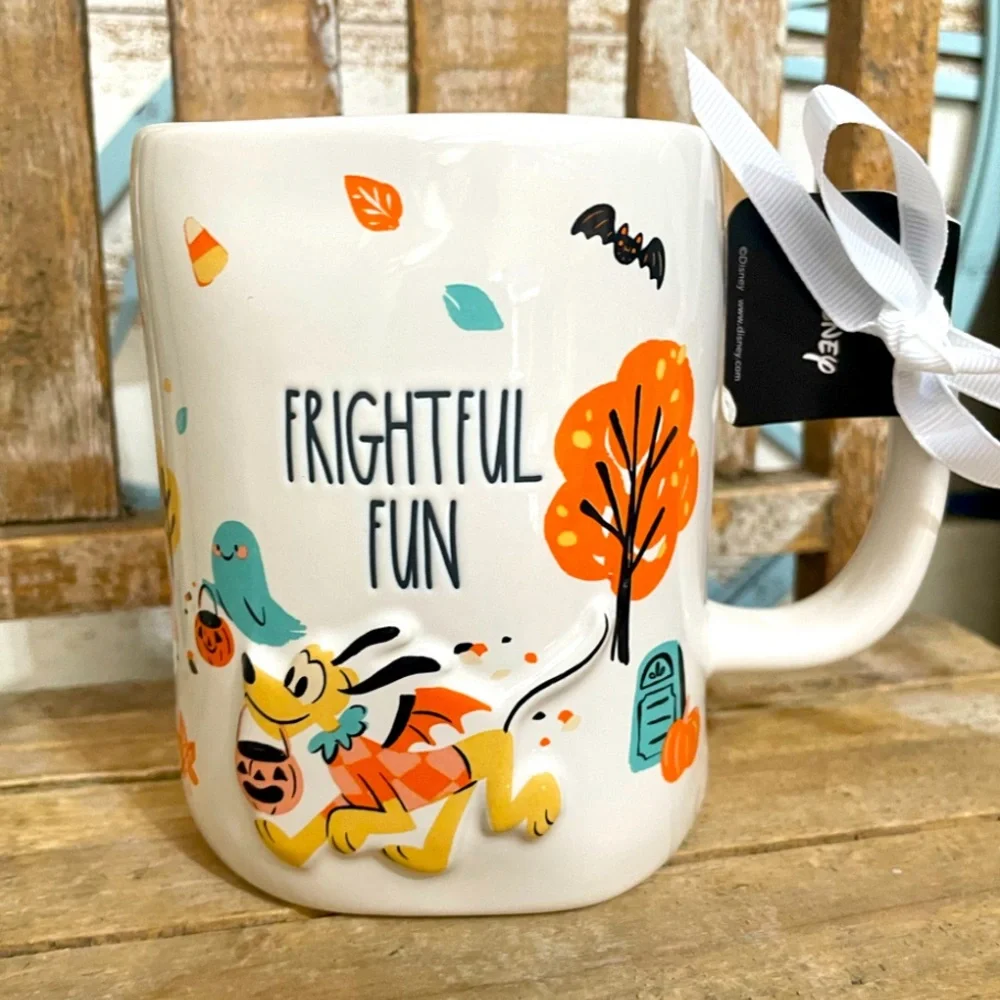 Disney Rae Dunn Pluto FRIGHTFUL FUN” Halloween Mug New